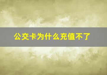 公交卡为什么充值不了