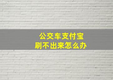 公交车支付宝刷不出来怎么办