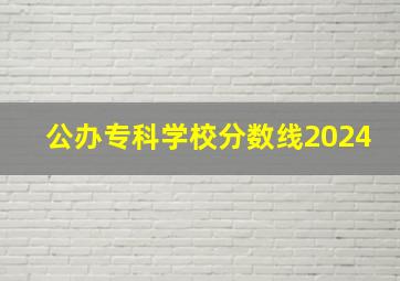 公办专科学校分数线2024