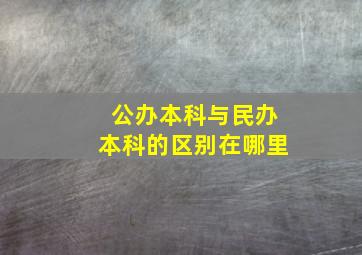 公办本科与民办本科的区别在哪里