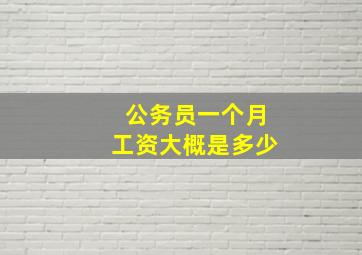 公务员一个月工资大概是多少