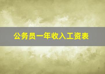 公务员一年收入工资表