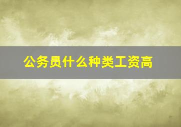 公务员什么种类工资高