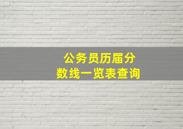 公务员历届分数线一览表查询