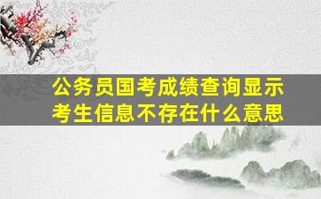 公务员国考成绩查询显示考生信息不存在什么意思