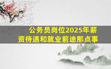 公务员岗位2025年薪资待遇和就业前途那点事