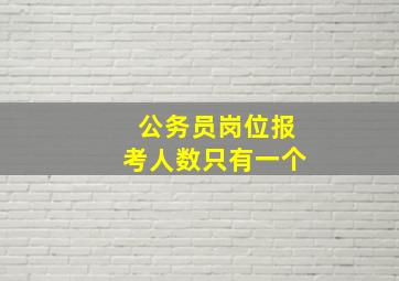 公务员岗位报考人数只有一个