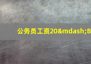 公务员工资20—8