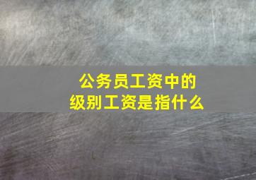 公务员工资中的级别工资是指什么