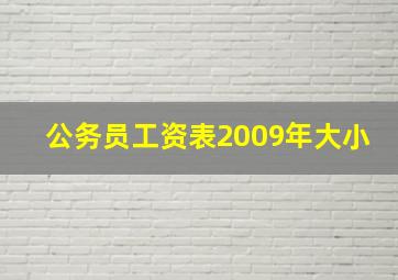 公务员工资表2009年大小