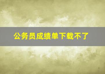 公务员成绩单下载不了