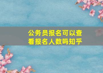 公务员报名可以查看报名人数吗知乎