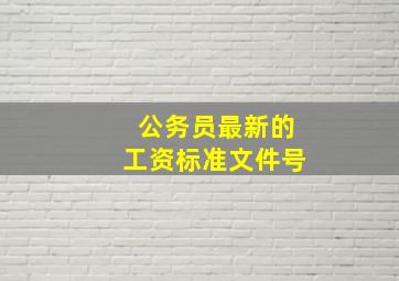 公务员最新的工资标准文件号