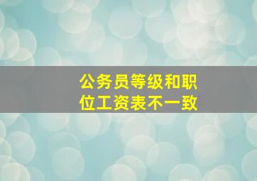 公务员等级和职位工资表不一致