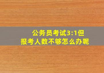 公务员考试3:1但报考人数不够怎么办呢