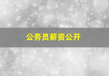 公务员薪资公开