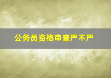 公务员资格审查严不严