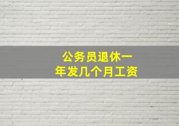 公务员退休一年发几个月工资