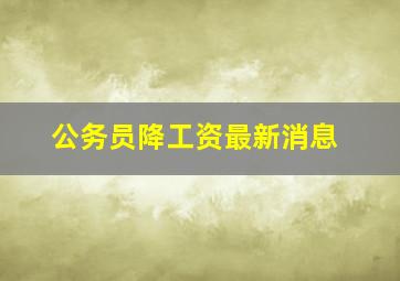 公务员降工资最新消息