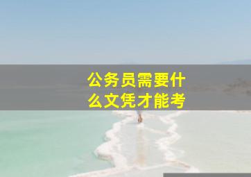 公务员需要什么文凭才能考