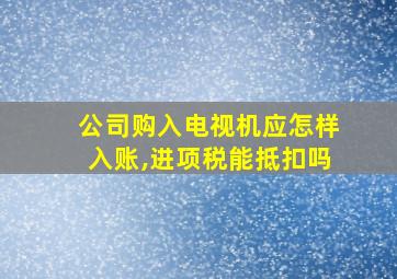 公司购入电视机应怎样入账,进项税能抵扣吗