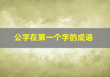 公字在第一个字的成语