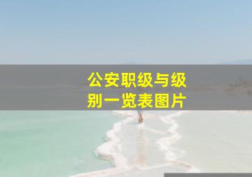 公安职级与级别一览表图片