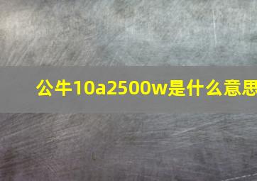 公牛10a2500w是什么意思