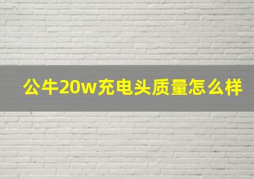 公牛20w充电头质量怎么样