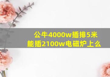 公牛4000w插排5米能插2100w电磁炉上么