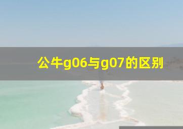 公牛g06与g07的区别