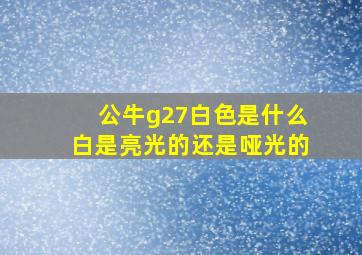 公牛g27白色是什么白是亮光的还是哑光的