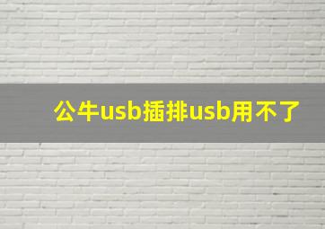 公牛usb插排usb用不了