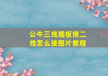 公牛三线插板接二线怎么接图片教程