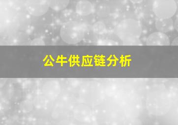 公牛供应链分析