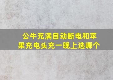 公牛充满自动断电和苹果充电头充一晚上选哪个