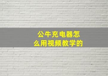 公牛充电器怎么用视频教学的