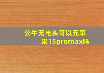 公牛充电头可以充苹果15promax吗