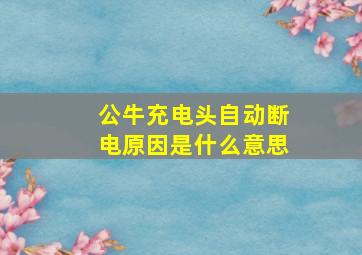 公牛充电头自动断电原因是什么意思