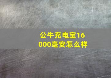 公牛充电宝16000毫安怎么样