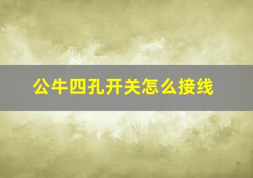 公牛四孔开关怎么接线