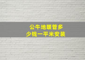 公牛地暖管多少钱一平米安装