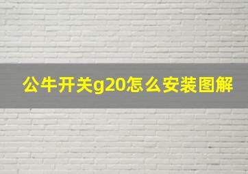 公牛开关g20怎么安装图解