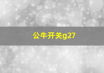 公牛开关g27