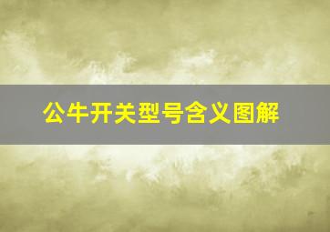 公牛开关型号含义图解