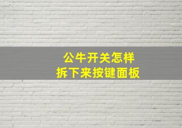 公牛开关怎样拆下来按键面板