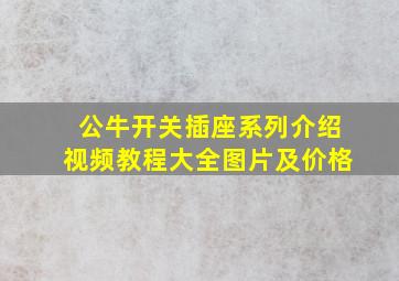 公牛开关插座系列介绍视频教程大全图片及价格