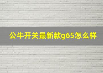 公牛开关最新款g65怎么样