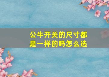 公牛开关的尺寸都是一样的吗怎么选