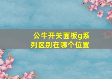 公牛开关面板g系列区别在哪个位置